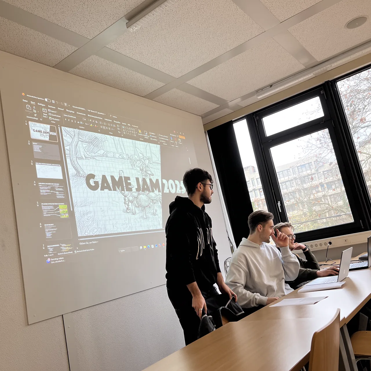 Präsentation unseres Konzepts beim Game Jam